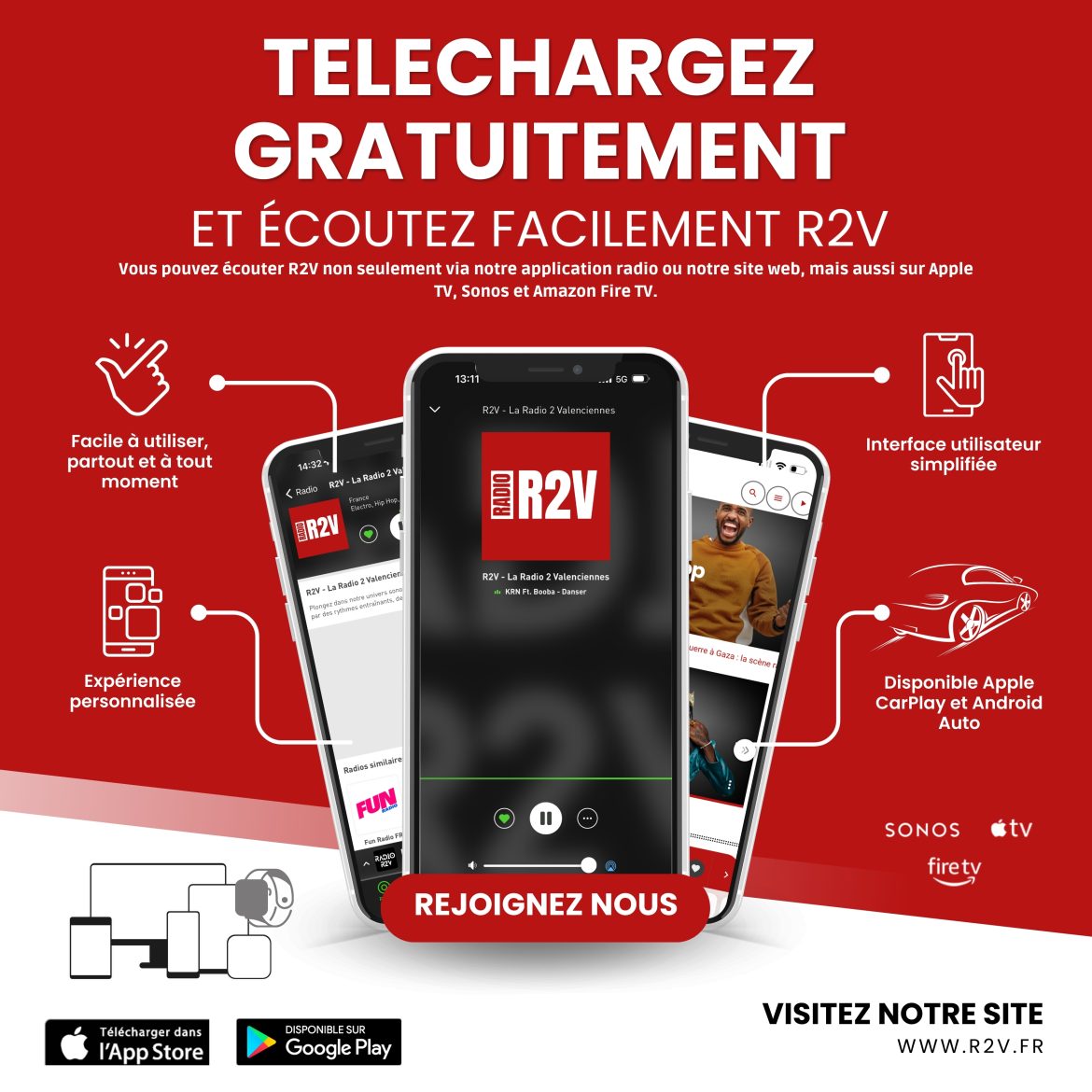 Application R2V - La Radio 2 Valenciennes